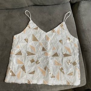 Cute Embellished White Top